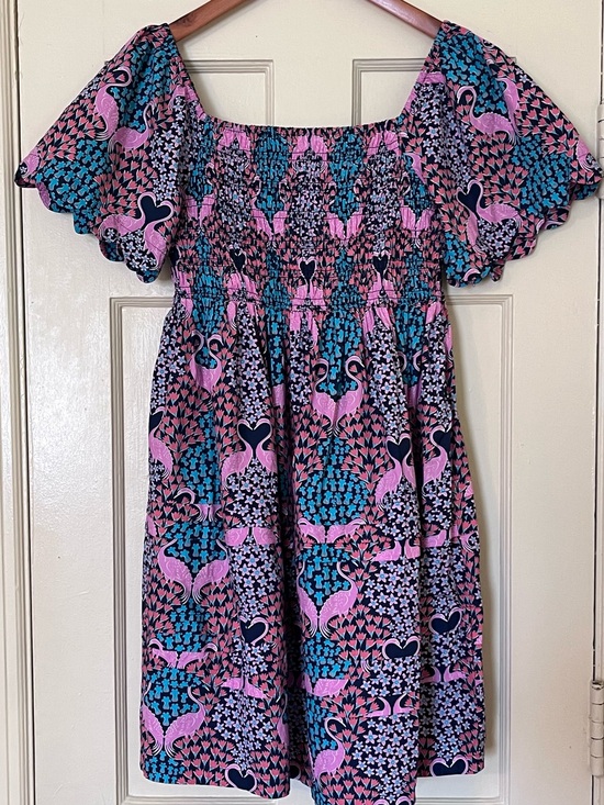 Simply Southern Dresses & Skirts - Womens sz L Simply Southern Flamingo Smocked Casual Dress